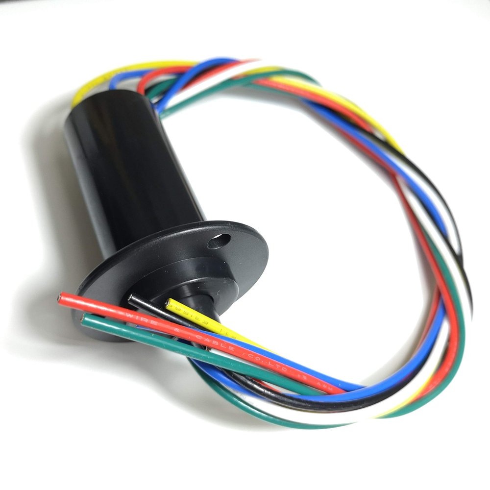 Taidacent 6 Wires12 Wires 2A 5A 10A 15A 20A 30A Slip Ring Collector Ring Rotary Electrical Contact Electrical Slip Ring Joint Rotary Connector (6 Wires 15A)