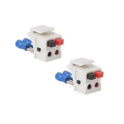 VSEER Speaker Keystone Jack Spring Loaded Speaker Jack for Keystone Wall Plate, Female to Female, for Home Theater Wall Plates - White (2 Pack)