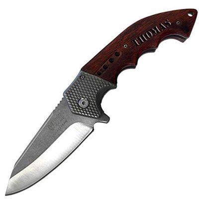 Personalized Laser Engraved Pocket Knife, Fathers Day, Groomsmen Gift, Graduation Gifts, Gifts for Men Free Engraving (MX-A829SW)