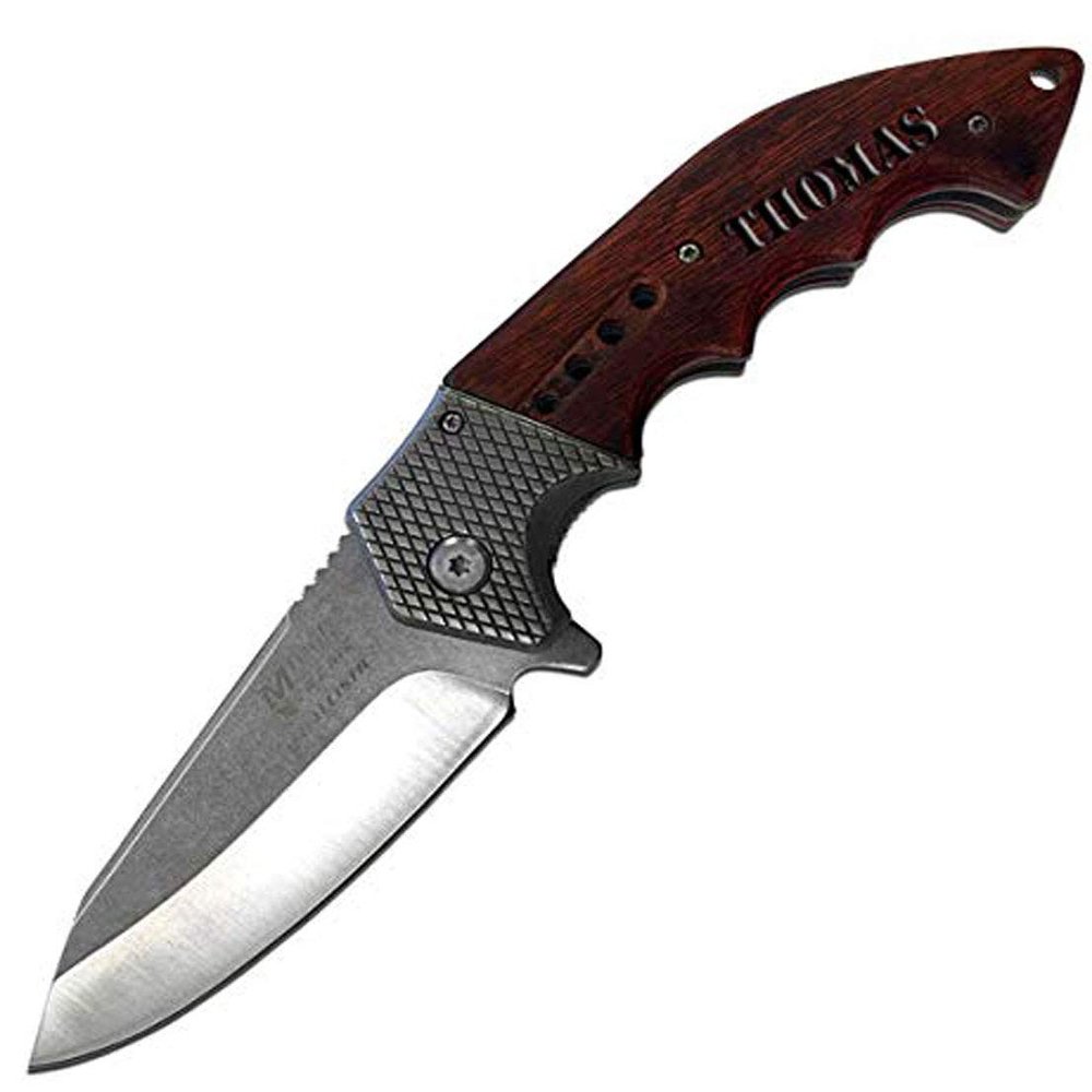 Personalized Laser Engraved Pocket Knife, Fathers Day, Groomsmen Gift, Graduation Gifts, Gifts for Men Free Engraving (MX-A829SW)