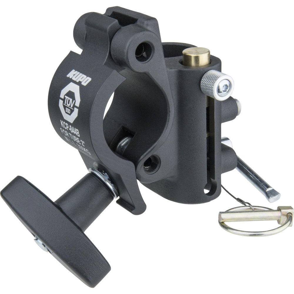 Kupo TV Coupler, Heavy Duty Rigging Clamp with 16mm Receiver and 28mm Spigot for Professional Lighting and Truss Mounting Systems, Black (KG808011)