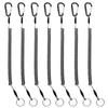 BB Hapeayou Coiled Lanyard (7pcs) Safety Retractable Coiled Tether with Carabiner for Fishing, Pliers, Boating, Tool (Black) view 1