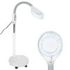 Salmue LED Magnifying Floor Stand Lamp, 3X Diopter Magnifying Lens Adjustable Height Bracket Cold Light Lamp & 5 Wheels Stable Base for Beauty Tattoo Microblading Makeup Reading Task Craf view 1