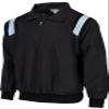 Smitty | BBS-320 | Major League Style | Baseball Softball Water Resistant Microfiber Shell Pullover Umpire Jacket | Umpire's Choice! (Black w/Black, White, Powder Blue Inserts, 3XL) view 1