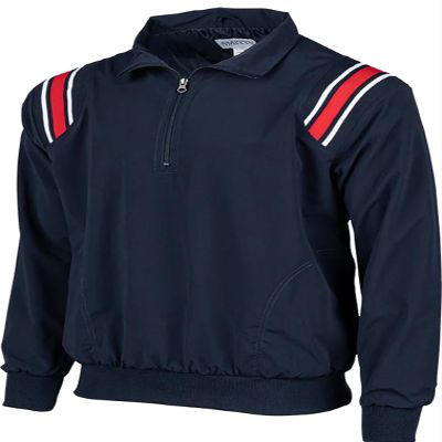 Smitty | BBS-320 | Major League Style | Baseball Softball Water Resistant Microfiber Shell Pullover Umpire Jacket | Umpire's Choice! (Navy w/Red, White, Blue Inserts, Medium)