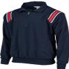 Smitty | BBS-320 | Major League Style | Baseball Softball Water Resistant Microfiber Shell Pullover Umpire Jacket | Umpire's Choice! (Navy w/Red, White, Blue Inserts, Medium)