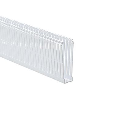 HellermannTyton, SLHD1X4W4, High Density Slotted Wall Wiring Duct, 1" X 4", Non-Adhesive, PVC, White, Box of 54FT