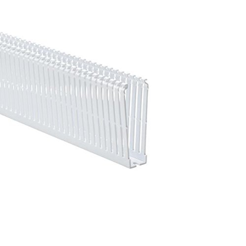 HellermannTyton, SLHD1X4W4, High Density Slotted Wall Wiring Duct, 1" X 4", Non-Adhesive, PVC, White, Box of 54FT