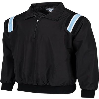 Smitty | BBS-320 | Major League Style | Baseball Softball Water Resistant Microfiber Shell Pullover Umpire Jacket | Umpire's Choice! (Black w/Black, White, Powder Blue Inserts, XL)