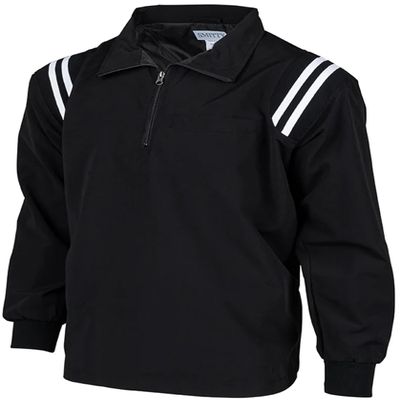 Smitty | BBS-322 | Black w/White Insets | Major League Style | Baseball Softball Water Resistant Microfiber Shell Pullover Umpire Jacket | Umpire's Choice! (Large)