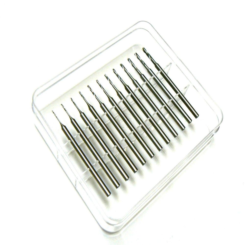 Jewelers BURS Twist Drills 3/32" Shank FIG77 JEWELERY Drill Set 12pc 005-016mm