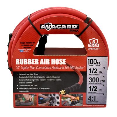 AVAGARD RMX Avagard - Premium Rubber Air Hose - 20% Lighter - 100% Rubber (1/2 Inch Inch x 100') - AVG12100