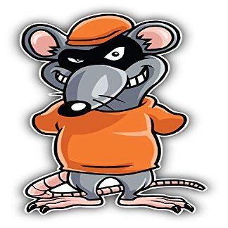 DG Graphics Funny Criminal Rat Cartoon Art Decor 3'' x 5'' Vinyl Decal Sticker Wall Window Any Smooth Surface