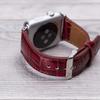 Croco Pattern Red Leather Band for Apple Watch view 3