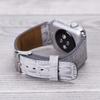 Croco Pattern White Leather Band for Apple Watch view 3