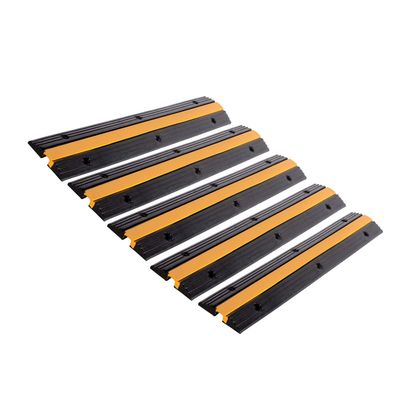 F COME 5 Pack Rubber Cable Ramp Hose Cable Protector Ramp 1 Channel 11000Lbs Load Capacity Traffic Speed Bump Wires Power Lines Extension Cord Cover for Indoor Outdoor
