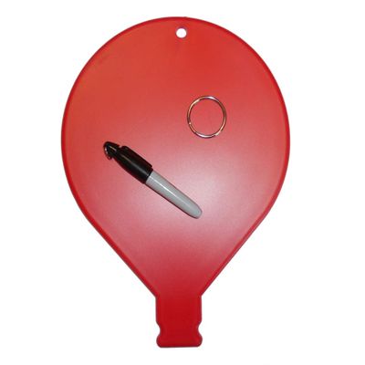 Control Balloon Products Large RED Key Tag, includes Key Ring & Permanent Marker, Never Lost Key Ring, Key Chain, Large Key Ring Holder