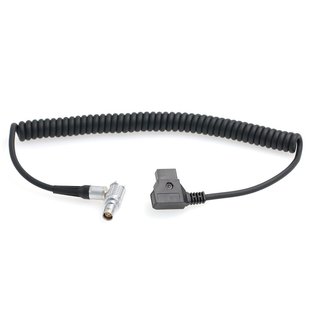 HangTon Coiled Power Cable for RED Komodo-X V-Raptor Scarlet Epic DSMC2, DJI Ronin 4D Camera D-tap Right Angle Female 6 Pin