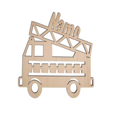 Firetruck Department Night Light, Personalized Wooden LED Lamp Night Light with Name for boys girls women baby men kids fireman