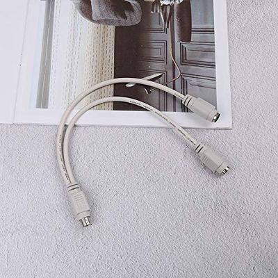 1pc Ps2 Male to Female Extension Cable Y Splitter Connector for Keyboard Mouse Connectors