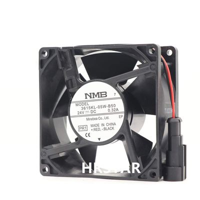 Original New NMB-MAT 3615KL-05W-B50 PQ1 DC 24V 0.32A 2-Wire 90X90X38mm Server Square Fan