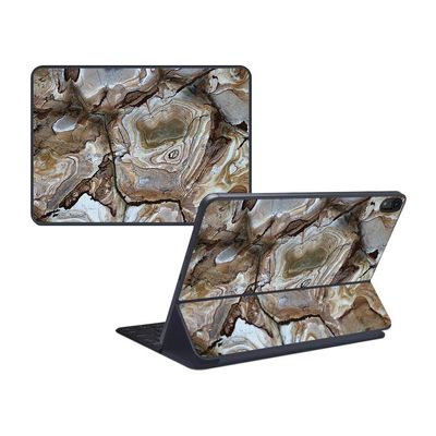 MightySkins Skin Compatible with Apple iPad Pro Smart Keyboard 12.9" (2018) - Brown Marble - Protective, Durable, and Unique Vinyl Decal wrap Cover - Easy to Apply, Remove - Made in The USA