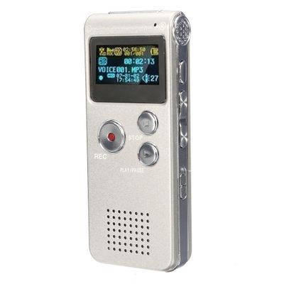 Voice Recorder Player - Usb Voice Recorder - Steel Rechargeable 8GB 650HR Digital Audio Voice Recorder MP3 Player - Silver (Voice Recorder Set)