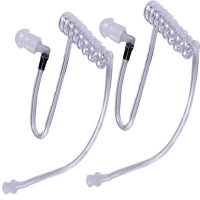 2 Replacement Coil Tubes - Clear Plastic Twist On Replacement Covert Acoustic Audio Tube with Earbuds Eartips for Two Way Radio Earpiece Headset Earphone Kit Compatible with Motorola Radio