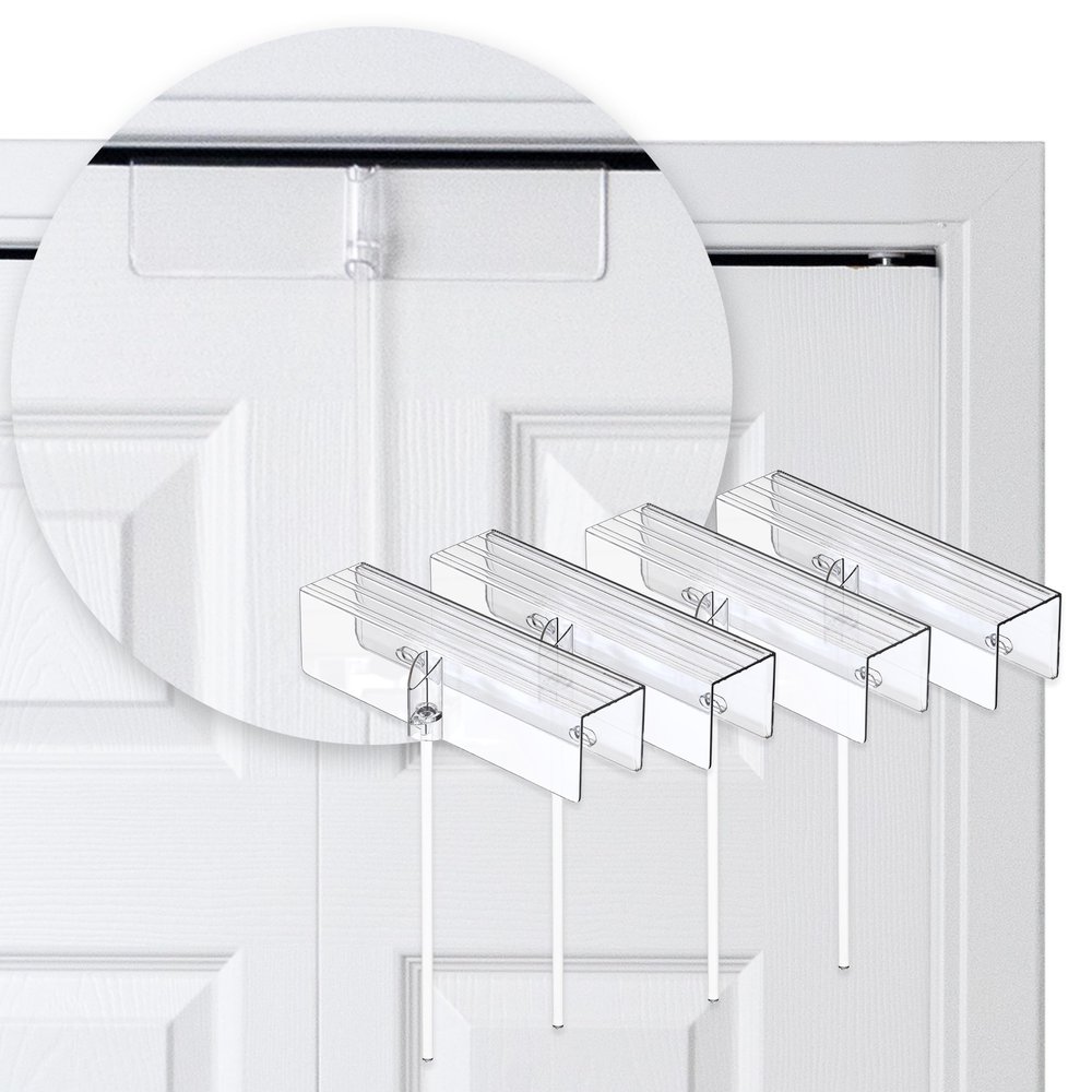 (4- Pack) - Safety Innovations Bi-fold Door Lock - Closet Protection Child and Pet Proof Bi-fold Door Lock - Tool-Free Installation - Unbreakable Clear Polycarbonate - for 1 3/8" Thick Wood Doors