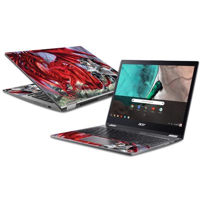 MightySkins Skin Compatible with Acer Chromebook Spin 13 (2018) - Red Dragon Knight | Protective, Durable, and Unique Vinyl Decal wrap Cover | Easy to Apply, Remove | Made in The USA