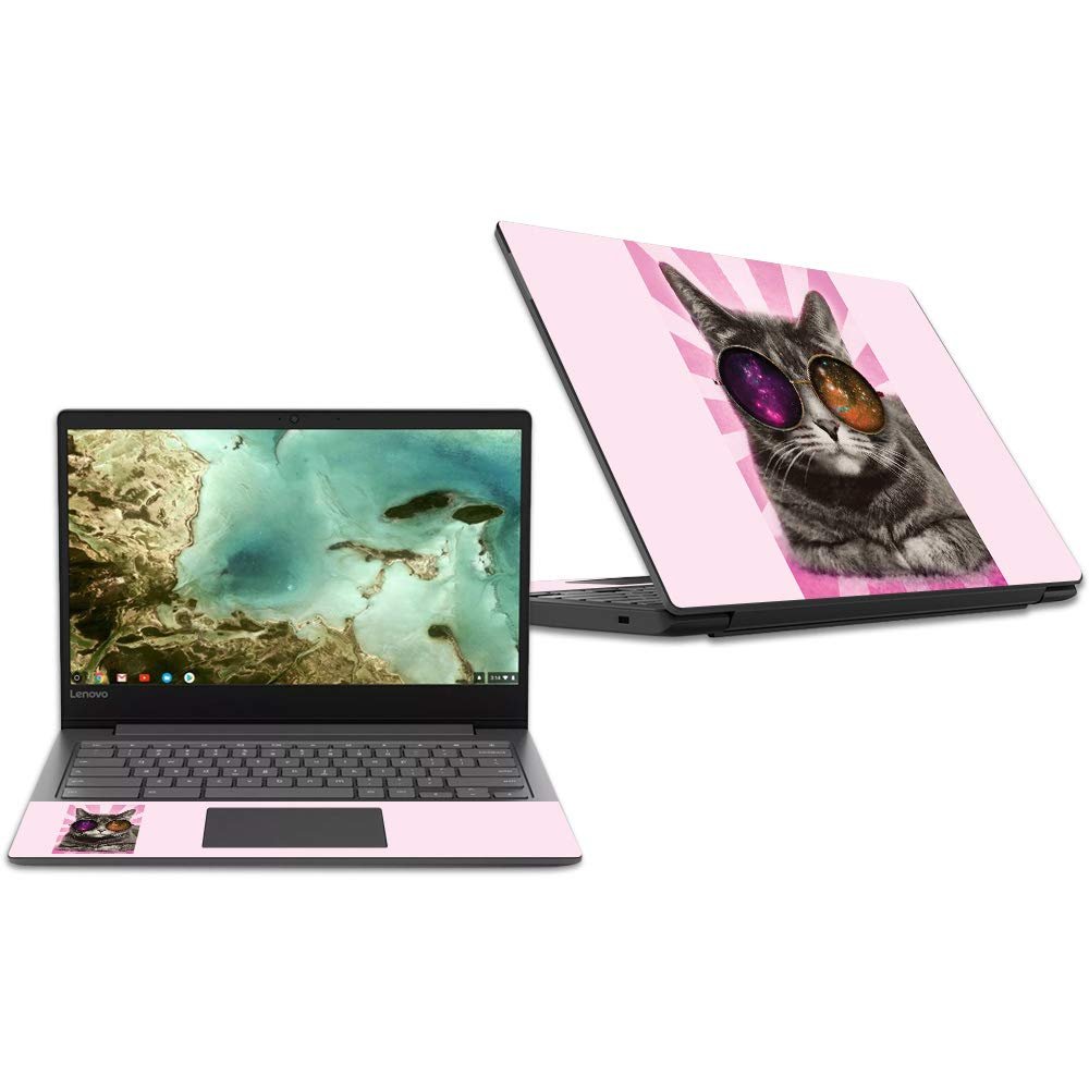 MightySkins Skin Compatible with Lenovo Chromebook S330 (2018) - Galaxy Cat | Protective, Durable, and Unique Vinyl Decal wrap Cover | Easy to Apply, Remove, and Change Styles | Made in The USA