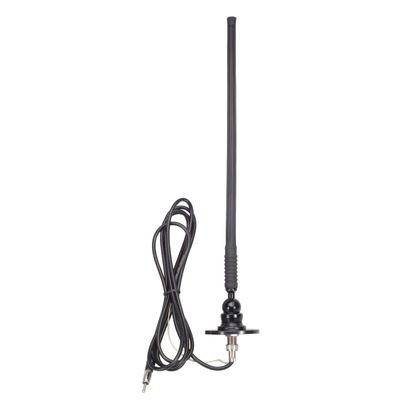 Rubber Antenna AM/FM for Car, RVs, Boat - 15" with 96" Cable, 180-degree Swivel Base