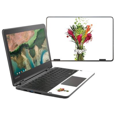 MightySkins Skin Compatible with Lenovo 300e Chromebook 11.6" (2018) - Flora | Protective, Durable, and Unique Vinyl Decal wrap Cover | Easy to Apply, Remove, and Change Styles | Made in The USA