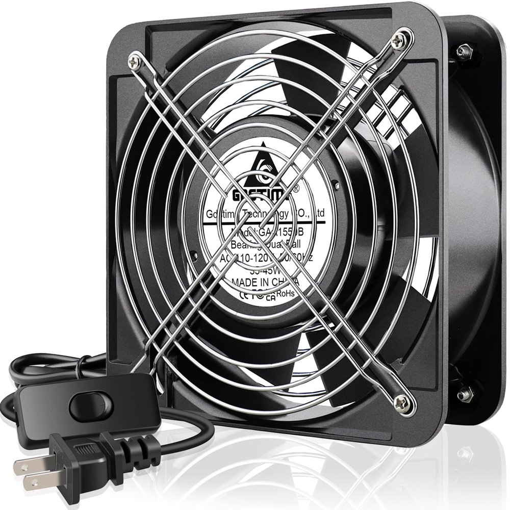 GDSTIME AXIAL Fan 15050, 110V 120V AC 150mm x 150mm x 50mm Fan, Ventilation Exhaust Projects Cooling Fan