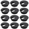 Famgee 12 Pack 2 Inch Black Desk Grommet Kit Wire Cable Hole Cover Organizer Plastic Cover for Office Cord Management (Black) view 1