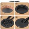 Famgee 12 Pack 2 Inch Black Desk Grommet Kit Wire Cable Hole Cover Organizer Plastic Cover for Office Cord Management (Black) view 4