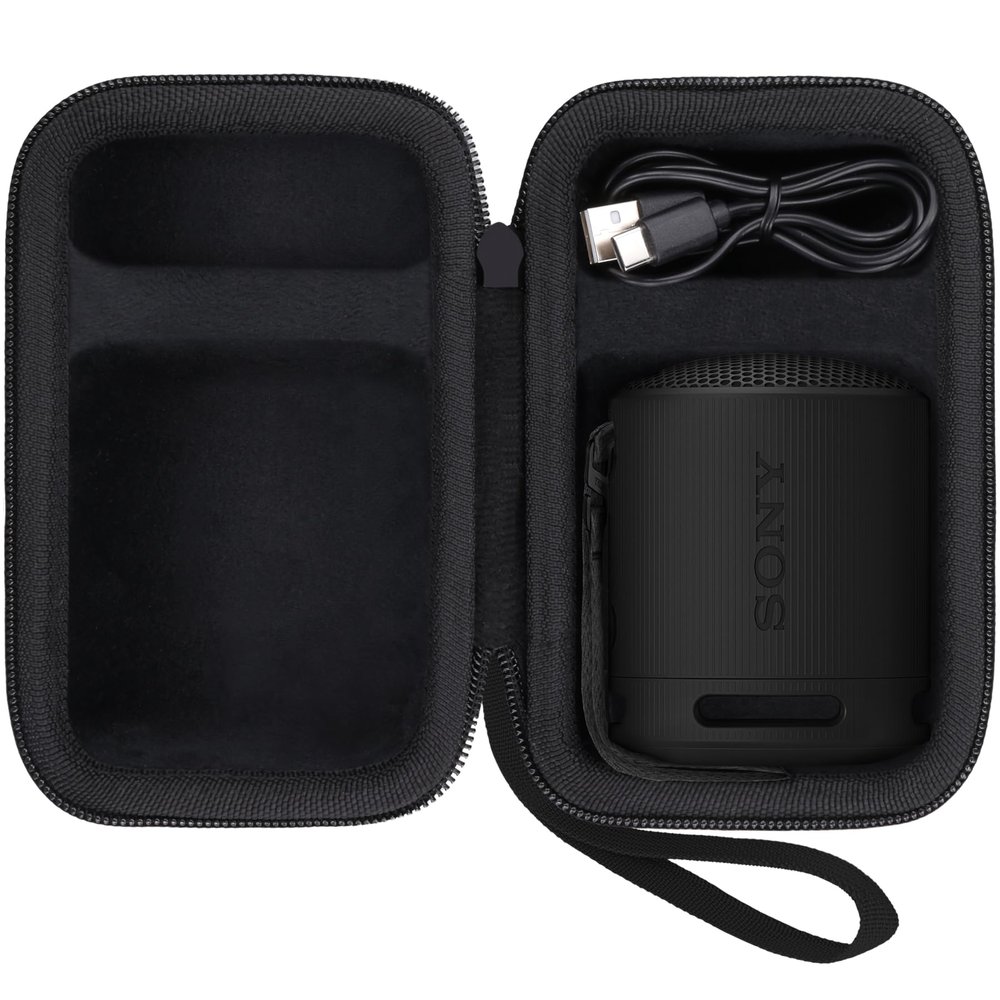 co2CREA Hard Travel Case Replacement for Sony SRS-XB100 SRS-XB12 SRS-XB13 Extra Bass Portable Bluetooth Speaker (All Black Case)