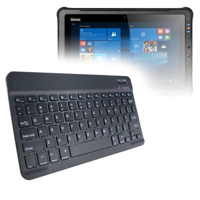 BoxWave Keyboard Compatible with Getac F110 (4th Gen) - SlimKeys Bluetooth Keyboard, Portable Thin with Chiclet-Style Keys - Jet Black