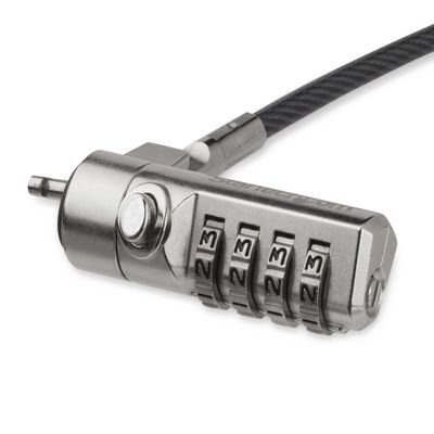 StarTech.com 6.6ft (2m) Laptop Cable Lock - 4 Digit Combination Laptop/Desktop Security Cable Lock for K-Slot Devices/Computers/Monitors - Portable Anti-Theft Vinyl Coated Steel Cable Lock, TAA