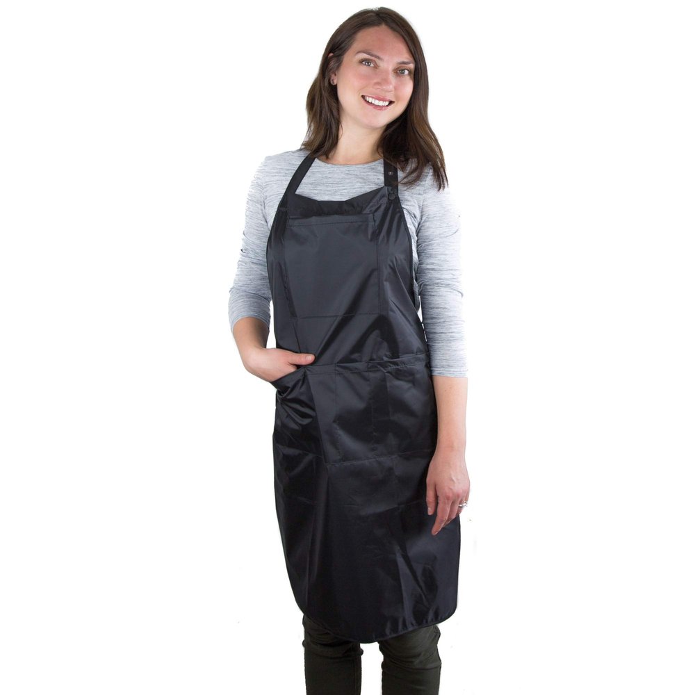 Hair Stylist Apron - Black - PVC Waterproof Salon Apron Hair Cutting