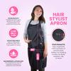 Hair Stylist Apron - Black - PVC Waterproof Salon Apron Hair Cutting view 2