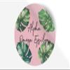 Alpha Omega Epsilon Sticker Greek Sorority Decal for Car, Laptop, Windows, Officially Licensed Product, Monogram Design 5" x 5" - Pink Palm view 1