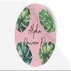 Alpha Omicron Pi Sticker Greek Sorority Decal for Car, Laptop, Windows, Officially Licensed Product, Monogram Design 5" x 5" - Pink Palm view 1