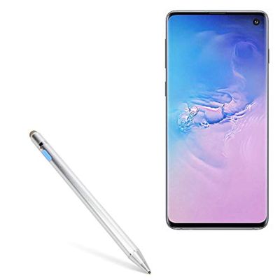 BoxWave Stylus Pen Compatible with Samsung Galaxy S10 - AccuPoint Active Stylus, Electronic Stylus with Ultra Fine Tip - Metallic Silver