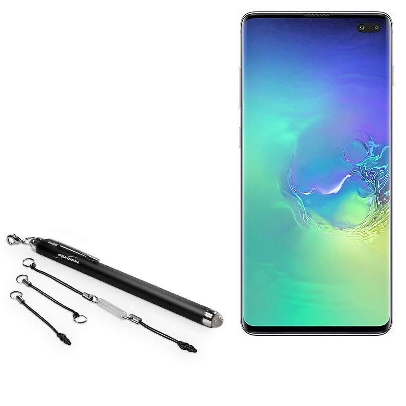 BoxWave Stylus Pen Compatible with Samsung Galaxy S10 Plus - EverTouch Capacitive Stylus, Fiber Tip Capacitive Stylus Pen - Jet Black