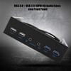 5.25 Inch Front Panel USB Hub, 2 x USB 3.0 and 2 x USB 2.0 Ports, HD Audio Port, 19 Pin Extension, Card Reader view 3