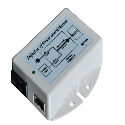 120/240VAC Input, 18V 18W Gigabit Passive PoE Inserter, PoE Pinout: 4,5V+; 7,8V-, UL1950, Shielded and Surge Protected, Includes Removeable US Power Cord