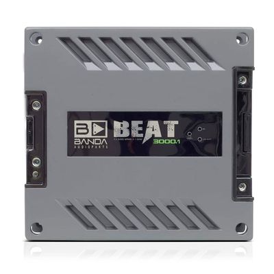 1-Channel Vehicle Audio Amplifier - 3000 Watts High-Powered Mono Bass Amplifier w/Subsonic Filter and Low Pass Filter Stable at 1 ohm, LED Indicators, Sound Specialization - Banda BEAT3001