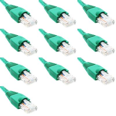 100 Feet Cat6 Slim Ethernet Network Patch Cables Green RJ45 m/m (10 Pack)