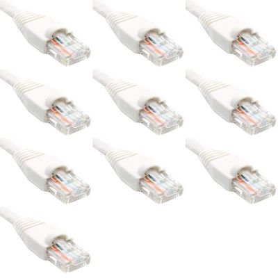 100 Feet Cat6 Slim Ethernet Network Patch Cables White RJ45 m/m (10 Pack)